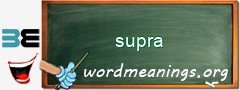 WordMeaning blackboard for supra